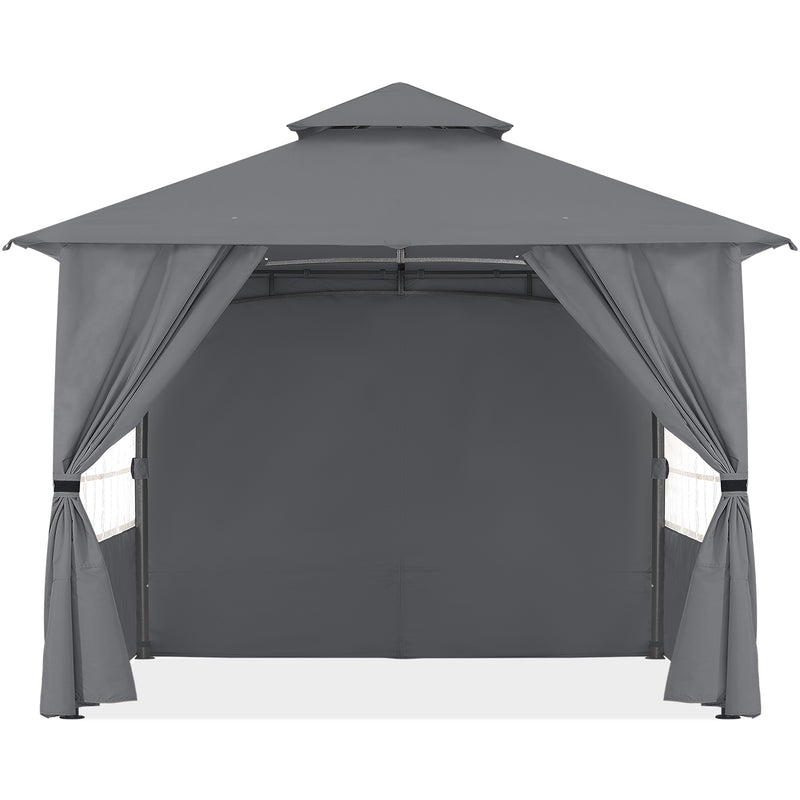 Load image into Gallery viewer, 9x9/10x12/11x11 Patio Outdoor Gazebo Steel Frame with Windows Curtains
