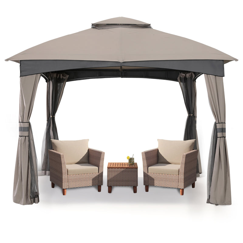 Load image into Gallery viewer, 8x8/10x10/10x12 Outdoor Patio Garden Gazebo with Steel Farme and Netting Walls
