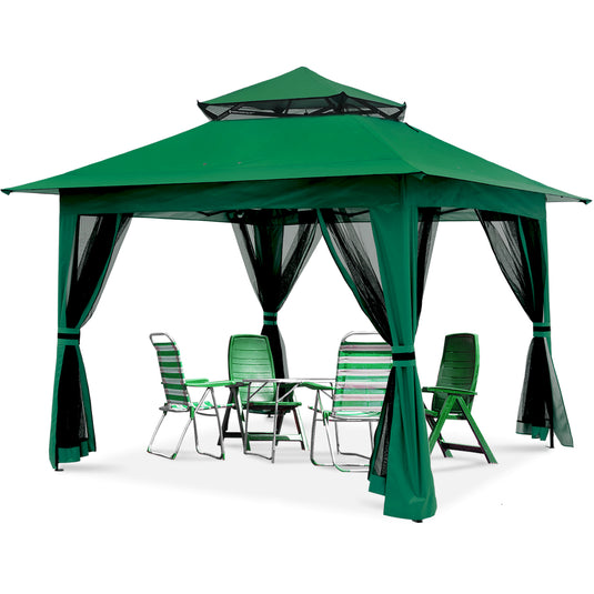 13x13 Patio Gazebo Outdoor Pop Up Gazebo with Mesh Walls