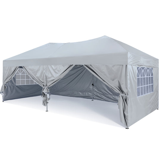 Leisure Sports Pop-Up Canopy Tent with Church Window Sidewalls - 10x10, 10x20