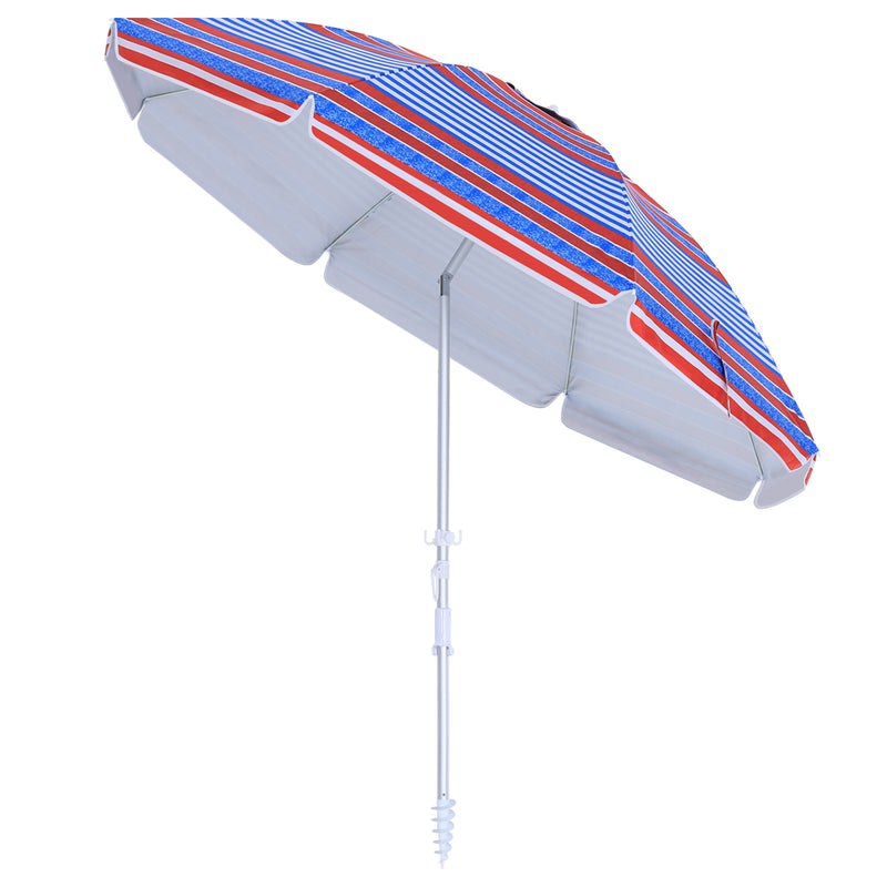 Load image into Gallery viewer, 8 Ribs Beach Umbrella Windproof 50+ UV Protection, with Sandbags and Carry Bag
