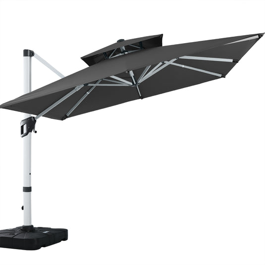MASTERCANOPY Cantilever Patio Umbrella  Square Hanging with Double Layer Top