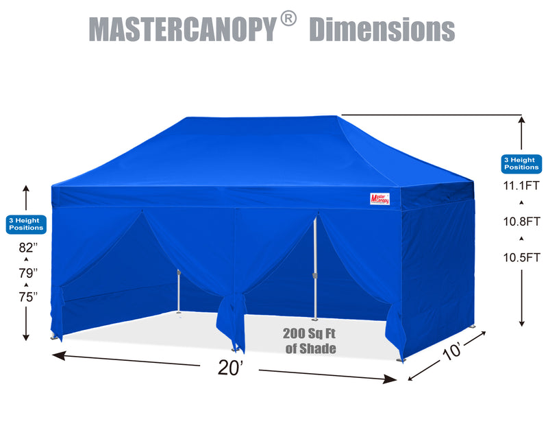 Load image into Gallery viewer, Mastercanopy Lite-30 Commercial Canopy Tent with Sidewalls - 10x10, 10x15, 10x20
