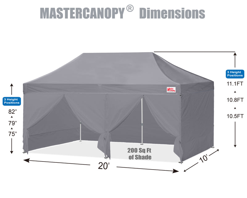 Load image into Gallery viewer, Mastercanopy Lite-30 Commercial Canopy Tent with Sidewalls - 10x10, 10x15, 10x20
