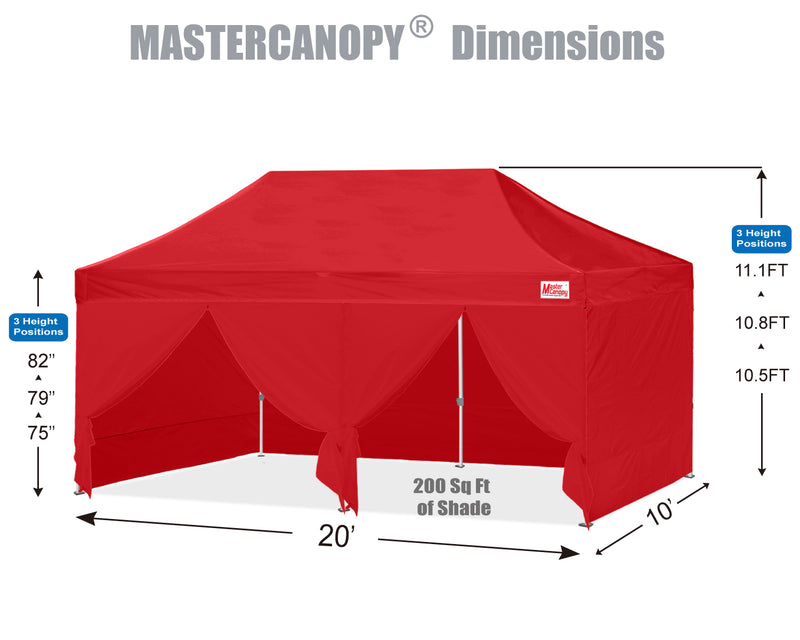 Load image into Gallery viewer, Mastercanopy Lite-30 Commercial Canopy Tent with Sidewalls - 10x10, 10x15, 10x20
