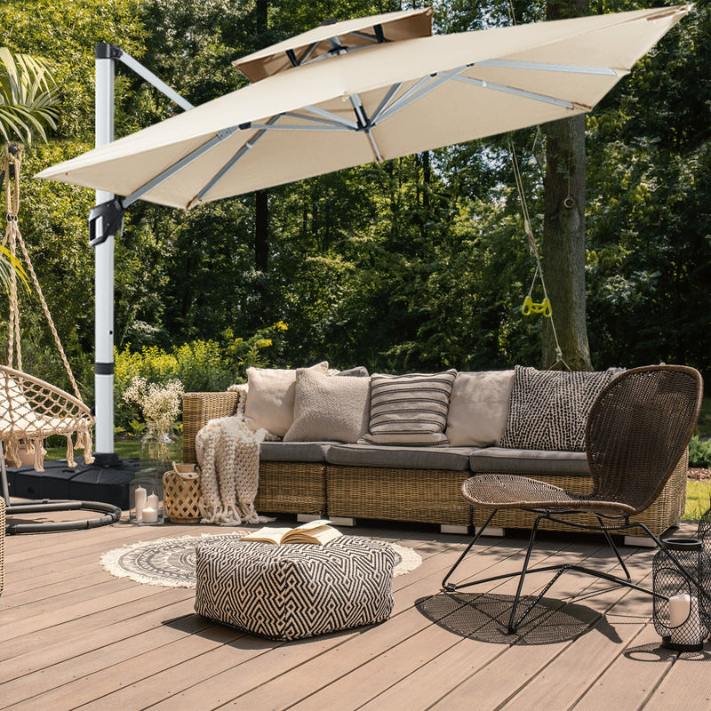 Load image into Gallery viewer, MASTERCANOPY Cantilever Patio Umbrella  Square Hanging with Double Layer Top
