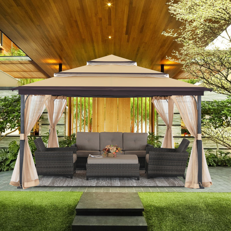 Load image into Gallery viewer, 12x12 Soft Top Outdoor Garden Patio Gazebo with Mosquito Netting
