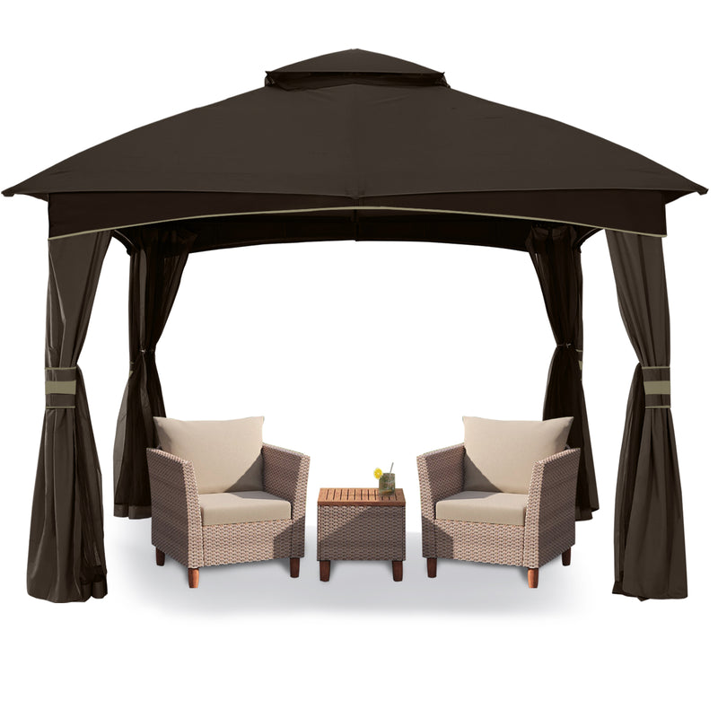 Load image into Gallery viewer, 8x8/10x10/10x12 Outdoor Patio Garden Gazebo with Steel Farme and Netting Walls

