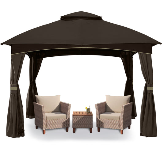 8x8/10x10/10x12 Outdoor Patio Garden Gazebo with Steel Farme and Netting Walls