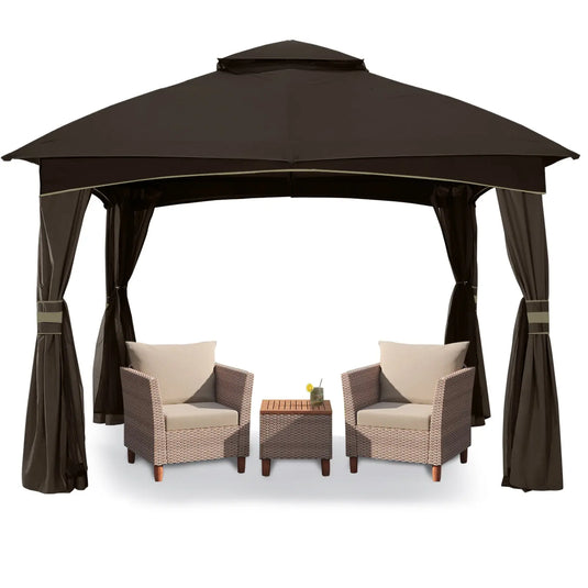 8x8/10x10/10x12 Outdoor Patio Garden Gazebo with Steel Farme and Netting Walls