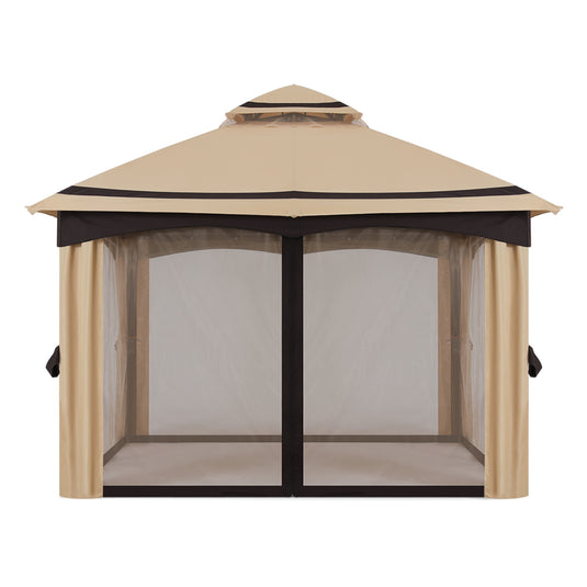 8x8/10x10/x10x12 Outdoor Double Soft-Top Patio Gazebo with Mosquito Netting