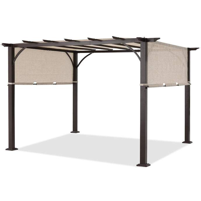 10x12 Outdoor Pergola Retractable Sun Shade Canopy Patio  Gazebo