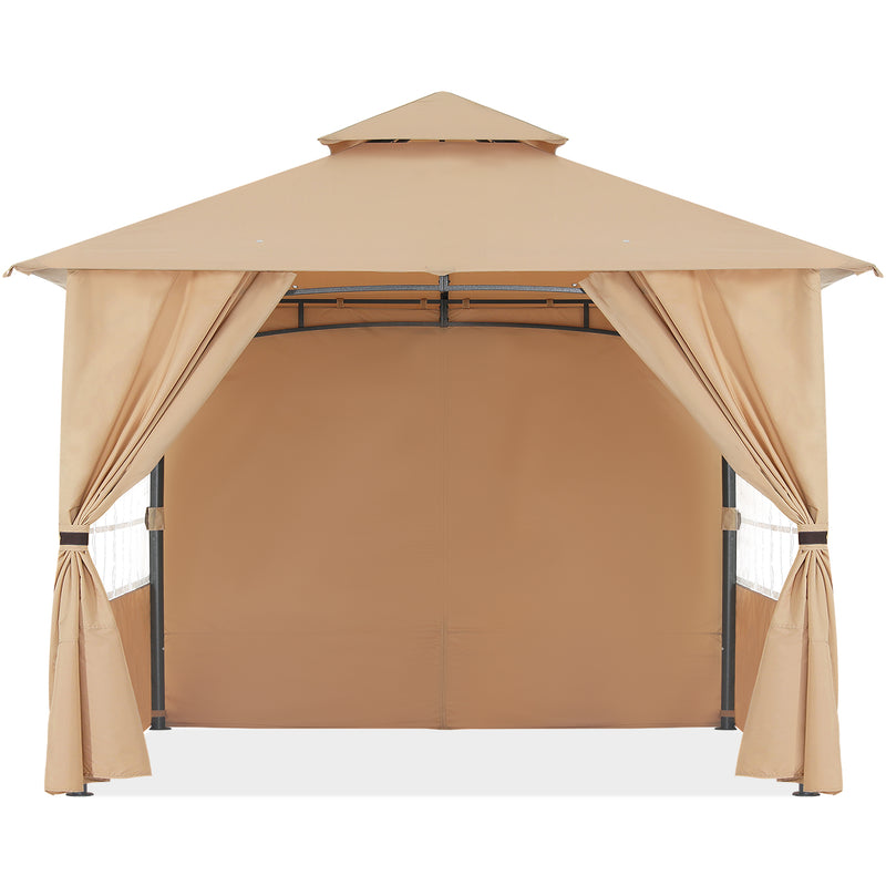Load image into Gallery viewer, 9x9/10x12/11x11 Patio Outdoor Gazebo Steel Frame with Windows Curtains
