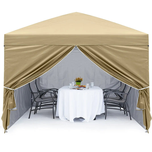 Leisure Sports 10x10 Pop Up Canopy Tent with Church Window Sidewalls-CA