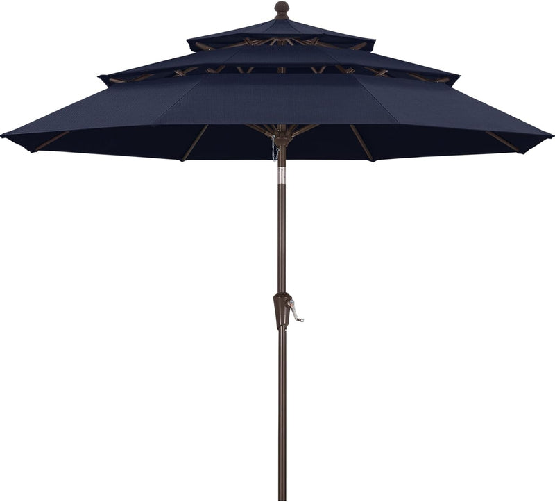 MASTERCANOPY 9ft 3-Tier Olefin Patio Umbrella 5-Year-Non-Fading
