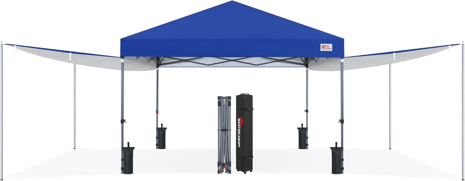 MASTERCANOPY 10x10 Pop-Up Canopy Tent with Two Shelters | Dual Shade Setup