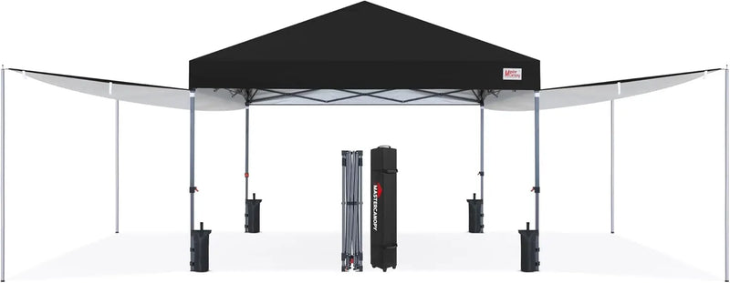 black canopy tent MASTERCANOPY 10x10 Pop-Up Canopy Tent with Two Shelters