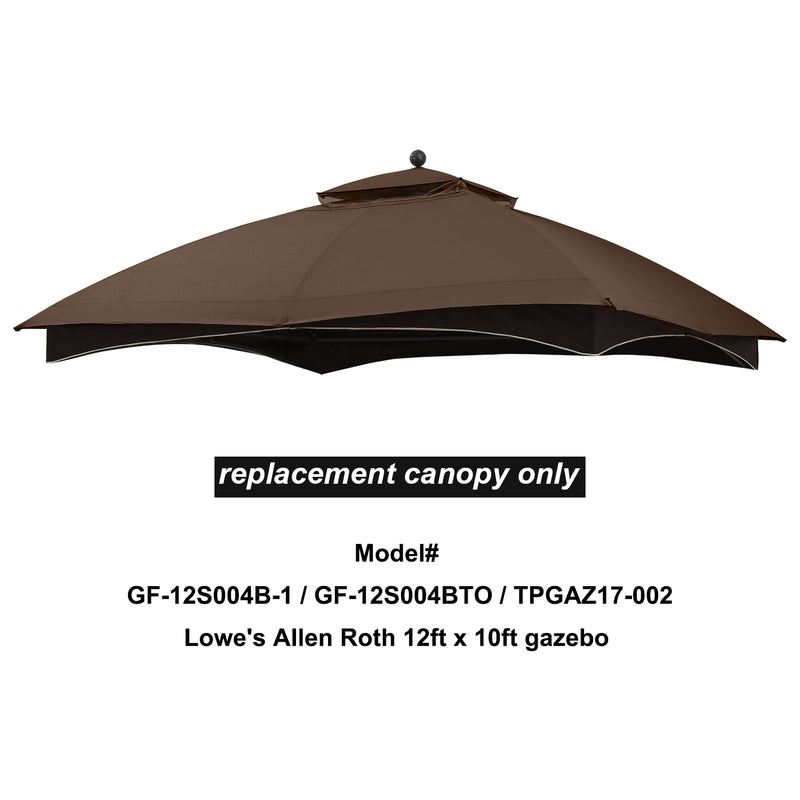 Load image into Gallery viewer, MASTERCANOPY Replacement Canopy Top for Lowe's Allen Roth 10x12 Gazebo #GF-12S004B-1
