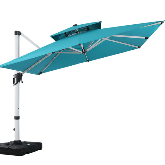 MASTERCANOPY Cantilever Patio Umbrella  Square Hanging with Double Layer Top
