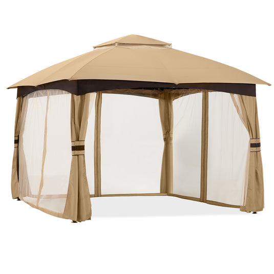 8x8/10x10/10x12 Outdoor Patio Garden Gazebo with Steel Farme and Netting Walls
