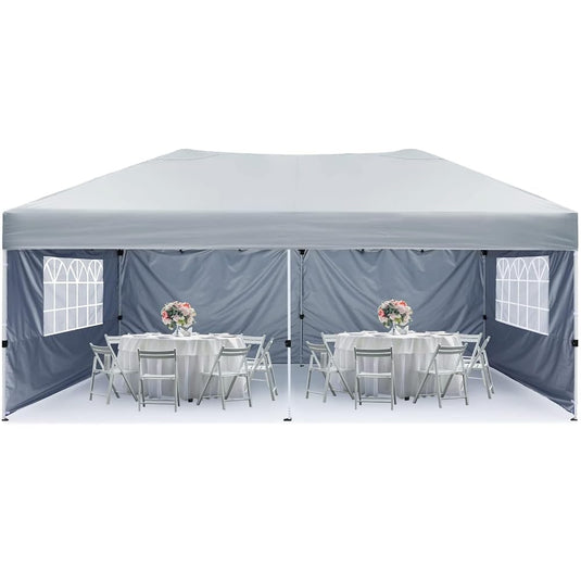 Leisure Sports Pop-Up Canopy Tent with Church Window Sidewalls - 10x10, 10x20