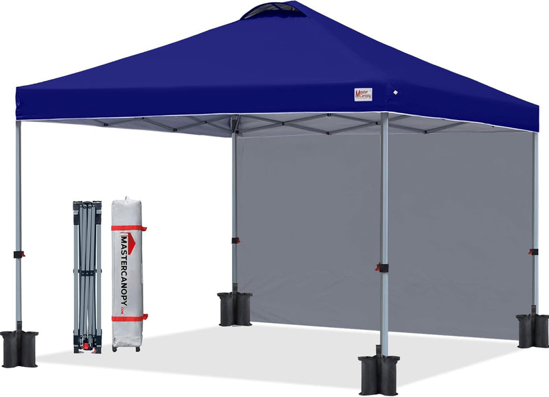 Load image into Gallery viewer, Leisure Sports Durable Ez Pop-Up Canopy Tent with One Sidewall - 10x10, 12x12

