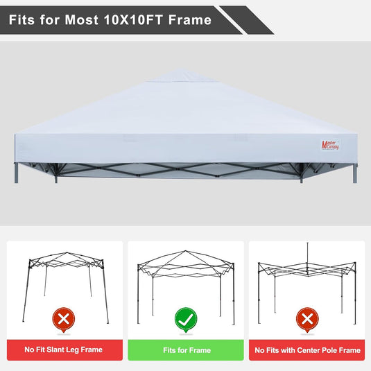 8x8/10x10 Replacement Pop Up Canopy Top for Durable Pop-up Canopy