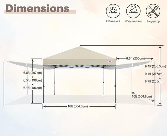 MASTERCANOPY 10x10 Pop-Up Canopy Tent with Two Shelters