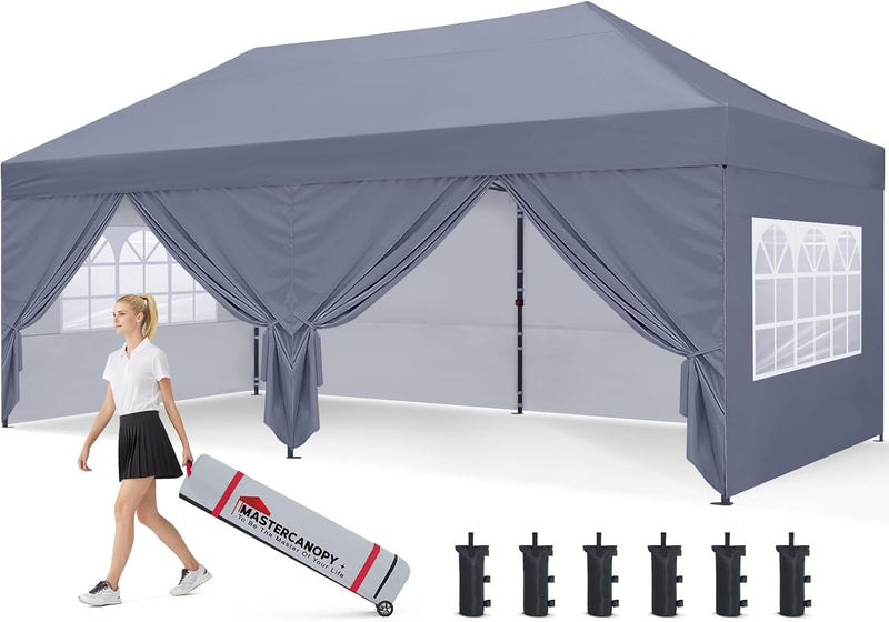 Load image into Gallery viewer, Leisure Sports Pop-Up Canopy Tent with Church Window Sidewalls - 10x10, 10x20
