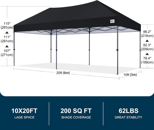 MASTERCANOPY Durable Pop Up Canopy Tent 10x20