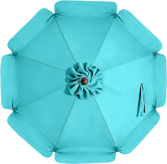 MASTERCANOPY Patio Umbrella 7.5 ft Replacement Canopy for 8 Ribs-Turquoise