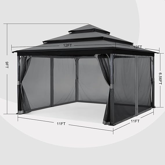 Load image into Gallery viewer, 12x12 Soft Top Outdoor Garden Gazebo for Patios with Mosquito Netting
