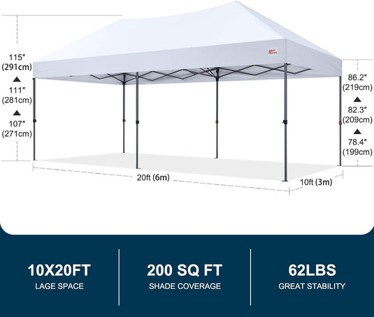 MASTERCANOPY Durable Pop Up Canopy Tent 10x20