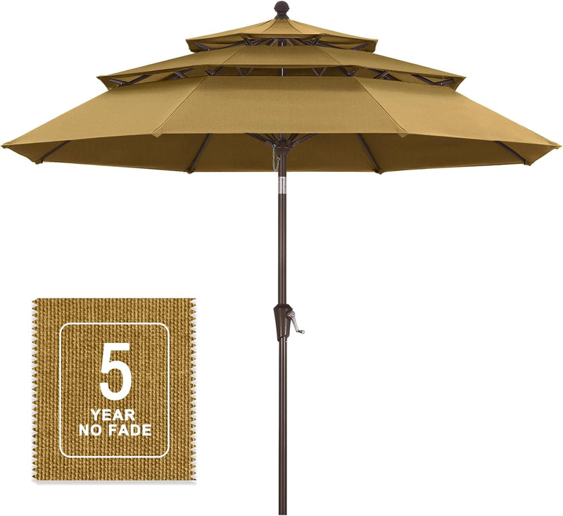 MASTERCANOPY 9ft 3-Tier Olefin Patio Umbrella 5-Year-Non-Fading