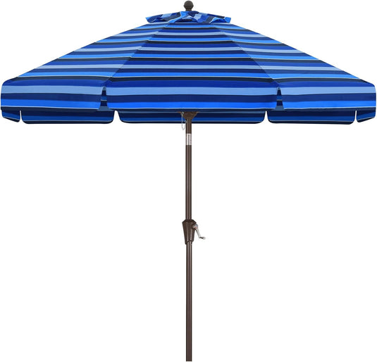 MASTERCANOPY 9FT Olefin Valance Patio Umbrella 5-Year-Non-Fading 8 Fiberglass Ribs