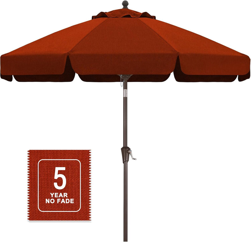 best non fade patio umbrella Midtown Umbrellas - 10-Year-No-Fade 8 Ft with Terylast Fabric, Auto-Tilt Aluminum Frame and 8 Reinforced Ribs for Deck, Pool, Garden & Beach 1.5in diameter strong pole to match your patio table Unbranded 15 x 9 ft.