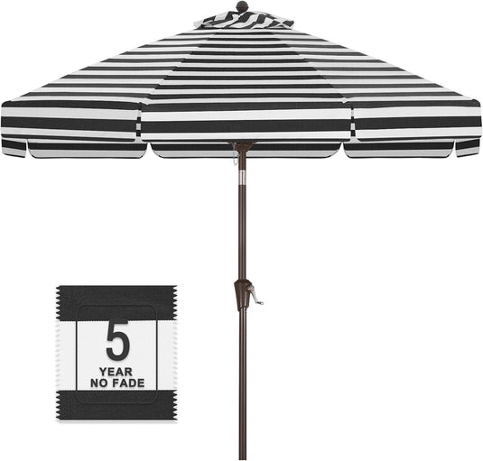 MASTERCANOPY 9FT Olefin Valance Patio Umbrella 5-Year-Non-Fading 8 Fiberglass Ribs