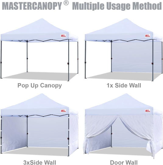 Leisure Sports Easy Pop-Up Canopy Tent with Sidewalls - 8x8, 10x10, 12x12