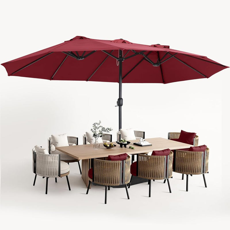 Load image into Gallery viewer, 15FT Patio Outdoor Umbrella Double Sided Large Umbrella
