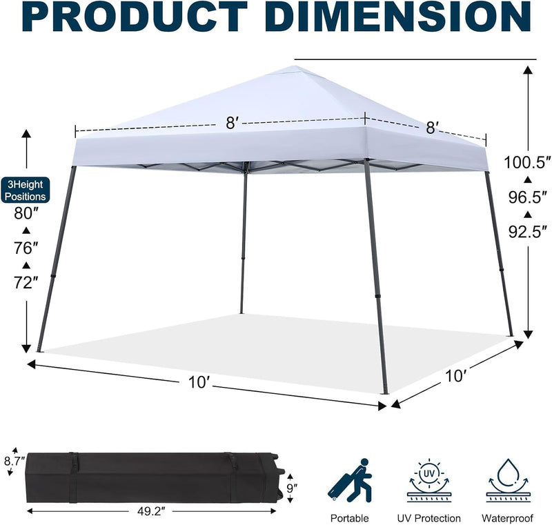 Load image into Gallery viewer, Leisure Sports Portable Pop-Up Canopy Tent with Large Base - 10x10
