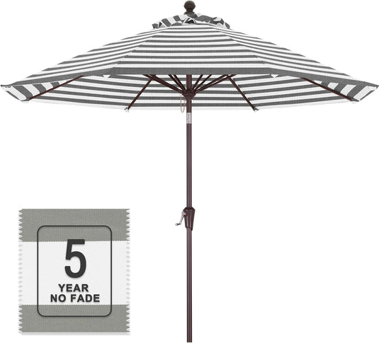 MASTERCANOPY Olefin 5-Year-Non-Fading 9ft Patio Outdoor Table Umbrella 8 Ribs