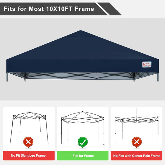 8x8/10x10 Replacement Pop Up Canopy Top for Durable Pop-up Canopy