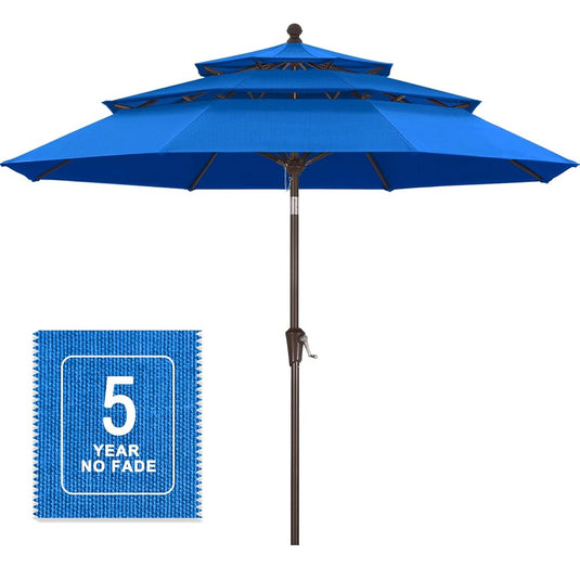 MASTERCANOPY 9ft 3-Tier Olefin Patio Umbrella 5-Year-Non-Fading