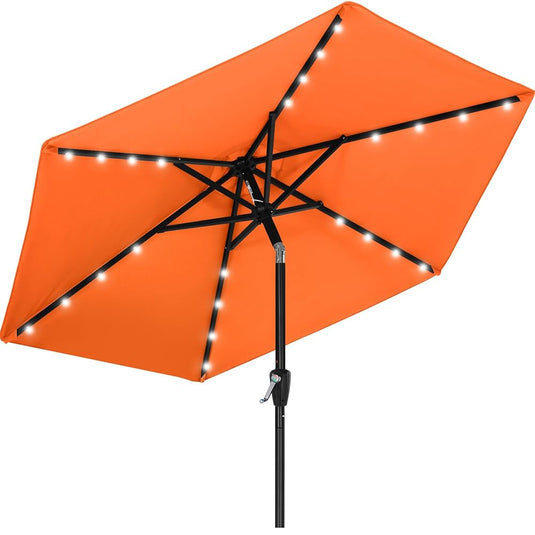 MASTERCANOPY Patio Umbrella with 32 Solar LED Lights 6&8 Ribs