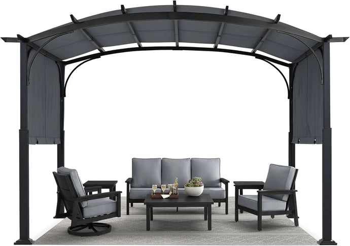 MASTERCANOPY Outdoor Retractable Pergola with Sun Shade Patio Garden Pergola