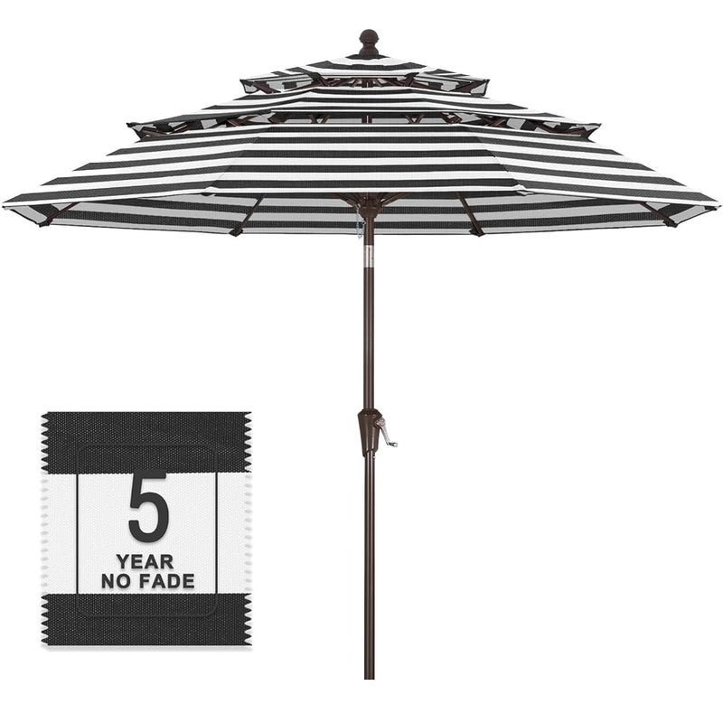 MASTERCANOPY 9ft 3-Tier Olefin Patio Umbrella 5-Year-Non-Fading