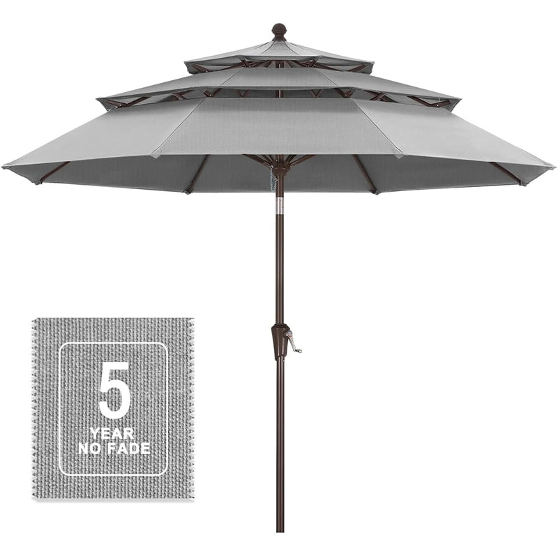 MASTERCANOPY 9ft 3-Tier Olefin Patio Umbrella 5-Year-Non-Fading