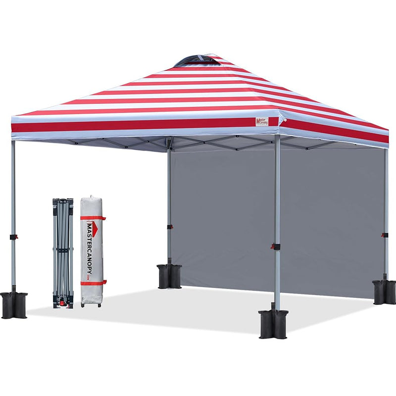 Load image into Gallery viewer, Leisure Sports Durable Ez Pop-Up Canopy Tent with One Sidewall - 10x10, 12x12
