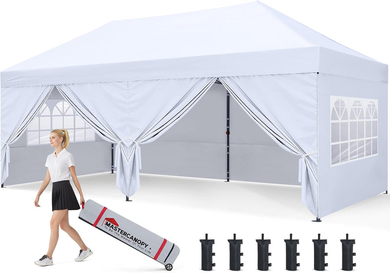 Load image into Gallery viewer, Leisure Sports Pop-Up Canopy Tent with Church Window Sidewalls - 10x10, 10x20
