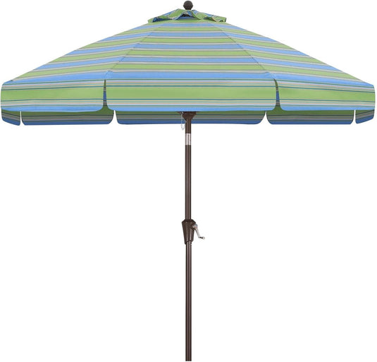 MASTERCANOPY 9FT Olefin Valance Patio Umbrella 5-Year-Non-Fading 8 Fiberglass Ribs